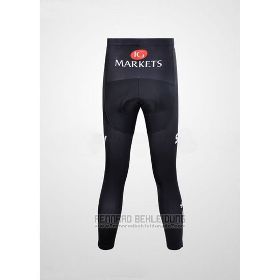 2012 Fahrradbekleidung Sky Shwarz und Azurblau Trikot Langarm und Tragerhose